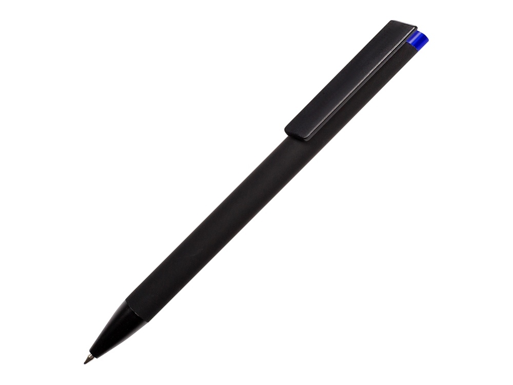 Ручка металлическая шариковая &quot;Taper Metal&quot; софт-тач с цветным зеркальным слоем, черный с синим