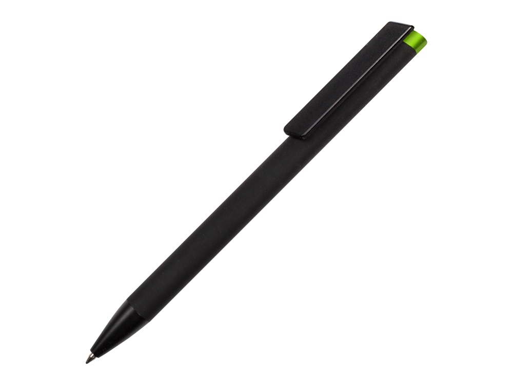 Ручка металлическая шариковая &quot;Taper Metal&quot; софт-тач с цветным зеркальным слоем, черный с зеленым яблоком