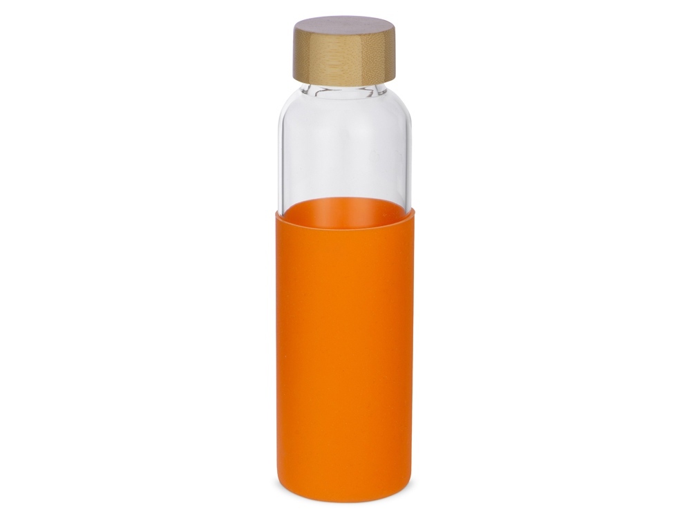 Бутылка для воды стеклянная &quot;Refine&quot;, в чехле, 550 мл, оранжевый
