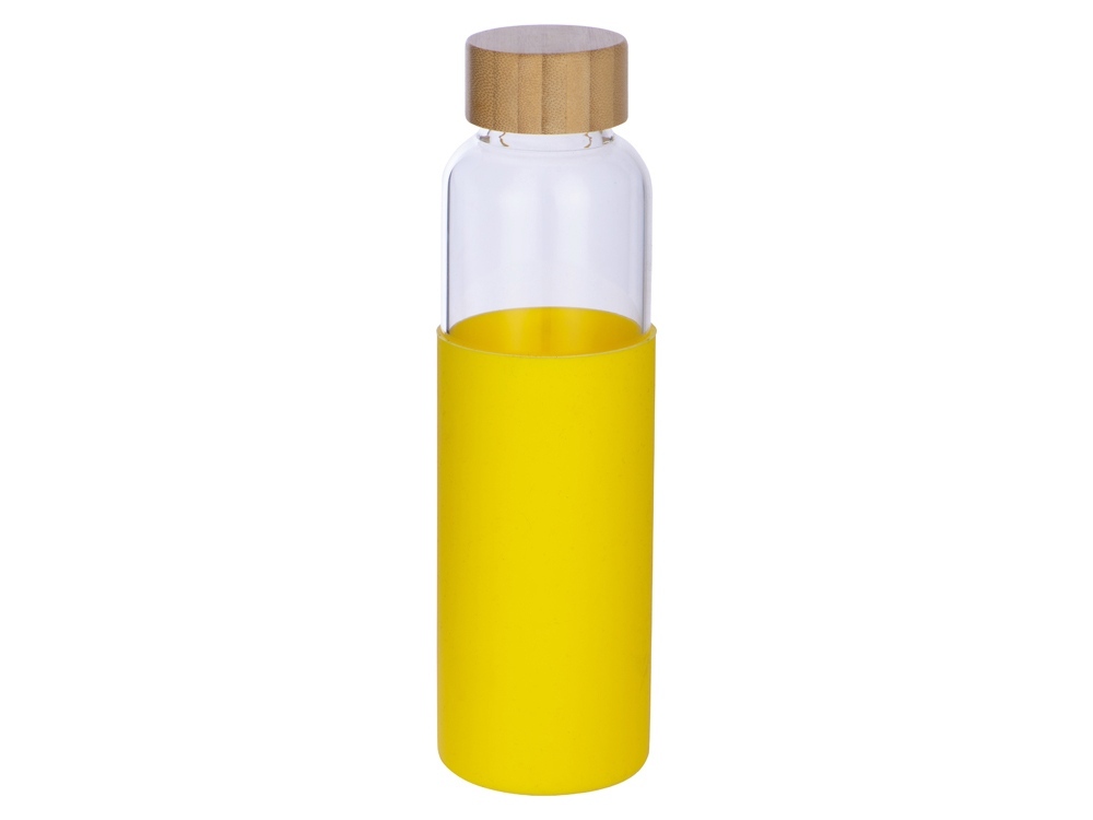 Бутылка для воды стеклянная &quot;Refine&quot;, в чехле, 550 мл, желтый