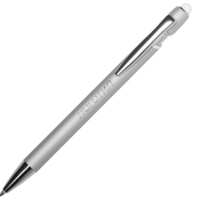 Ручка-стилус металлическая шариковая &quot;Sway  Monochrome&quot; с цветным зеркальным слоем, серебристый с белым