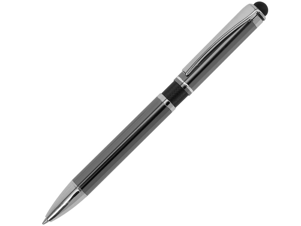Ручка металлическая шариковая &quot;Isabella&quot; с анодированным покрытием и цветной вставкой, оружейная сталь и черны