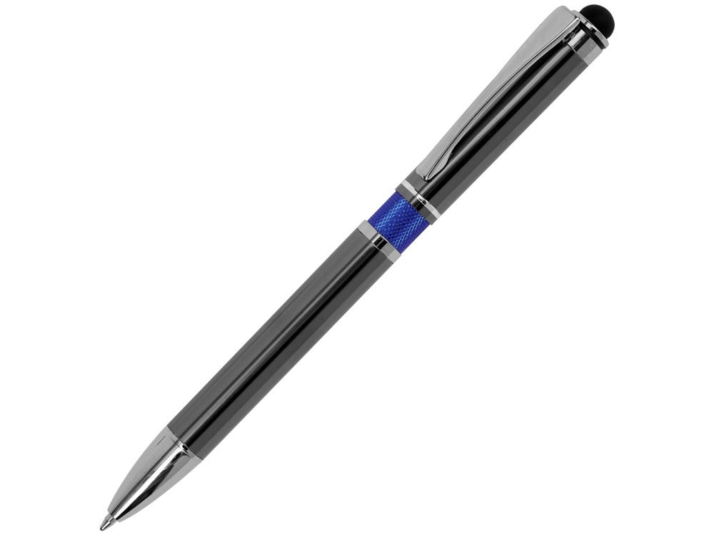 Ручка металлическая шариковая &quot;Isabella&quot; с анодированным покрытием и цветной вставкой, оружейная сталь и синий