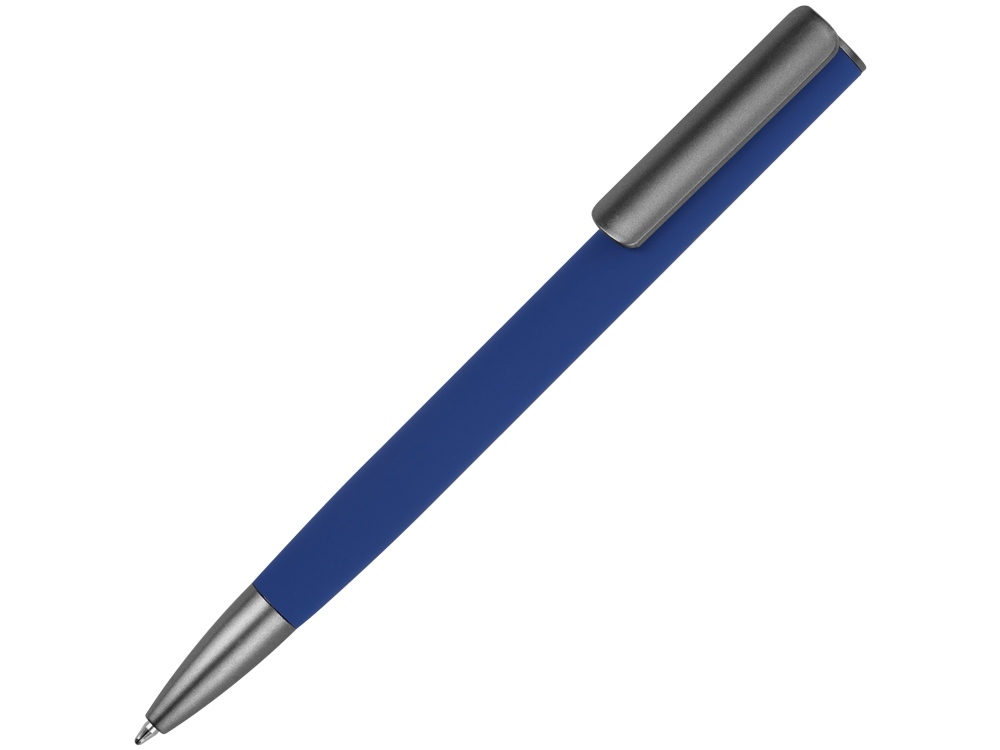Ручка металлическая шариковая &quot;Insomnia&quot; софт-тач с зеркальным слоем, темно-синяя с серым