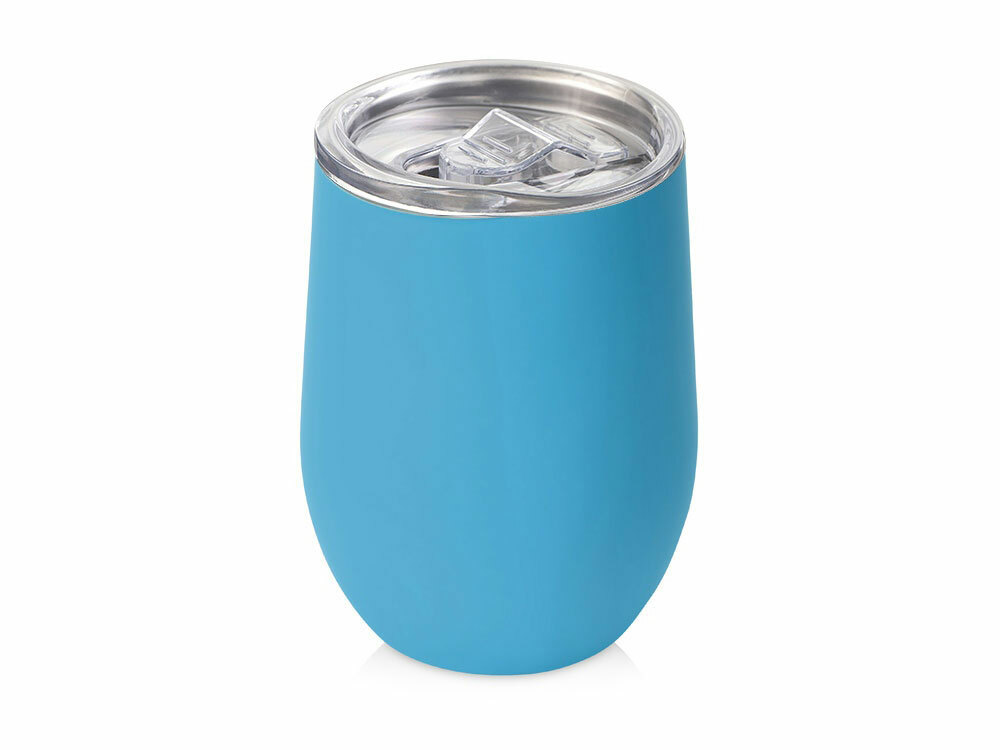 Термокружка Sense Gum, soft-touch, непротекаемая крышка, 370мл, крафтовая упаковка, голубой