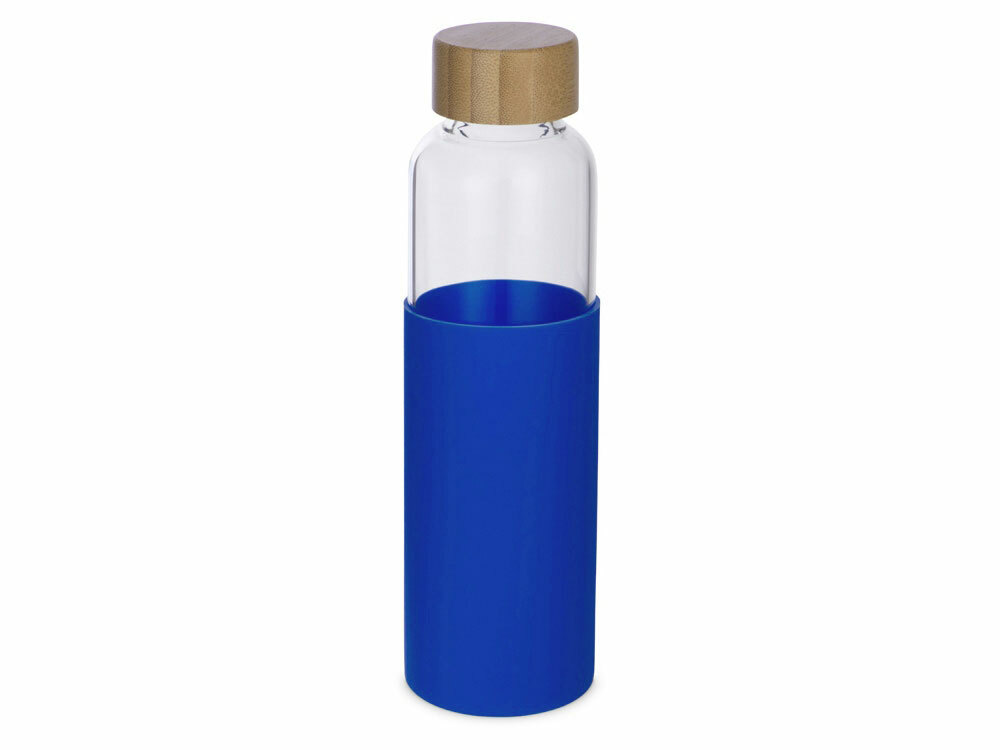 Бутылка для воды стеклянная &quot;Refine&quot;, в чехле, 550 мл,  синий