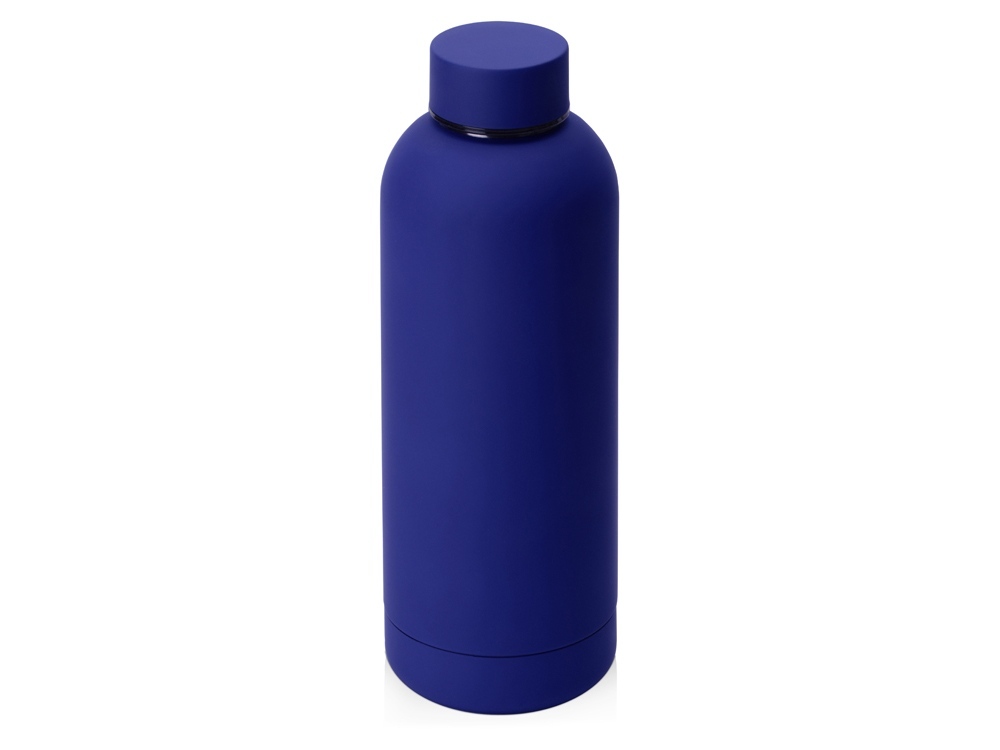 Вакуумная термобутылка &quot;Cask&quot; Waterline, soft touch, 500 мл, тубус, синий