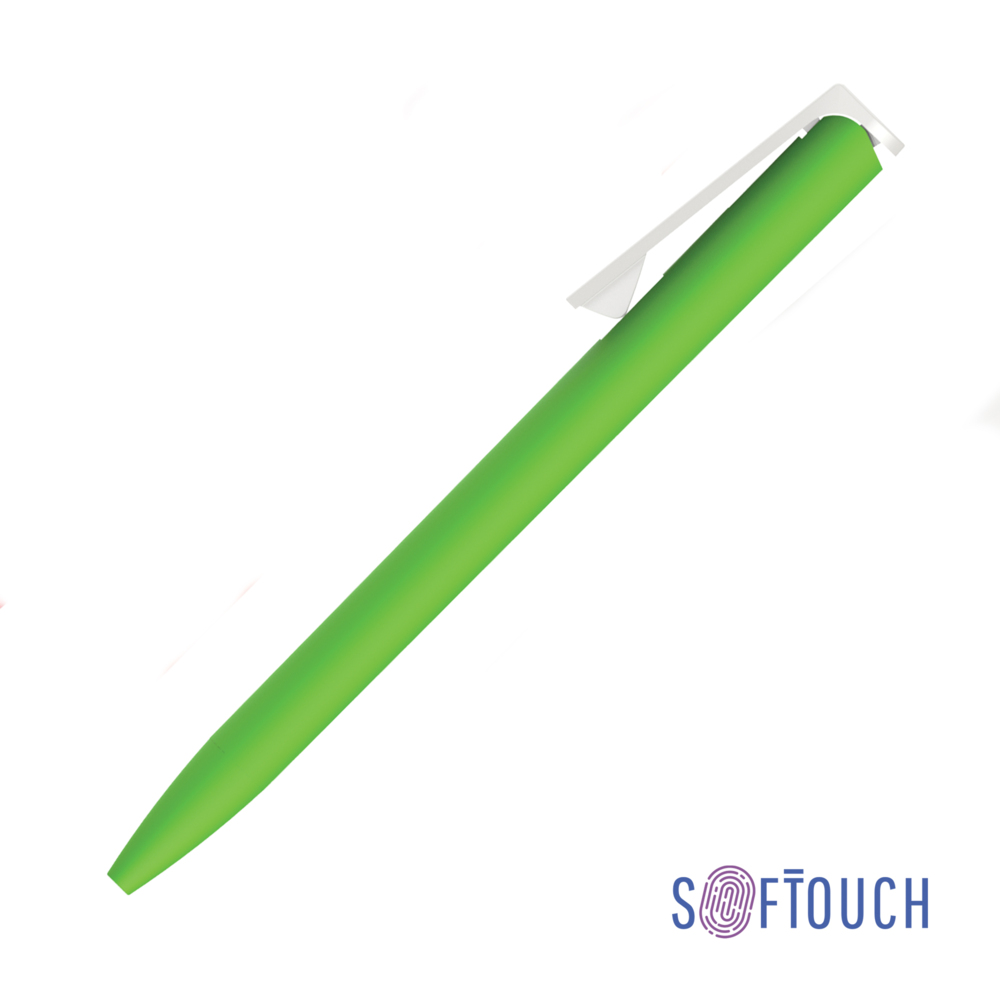 Ручка шариковая &quot;Clive&quot;, покрытие soft touch зеленое яблоко с белым