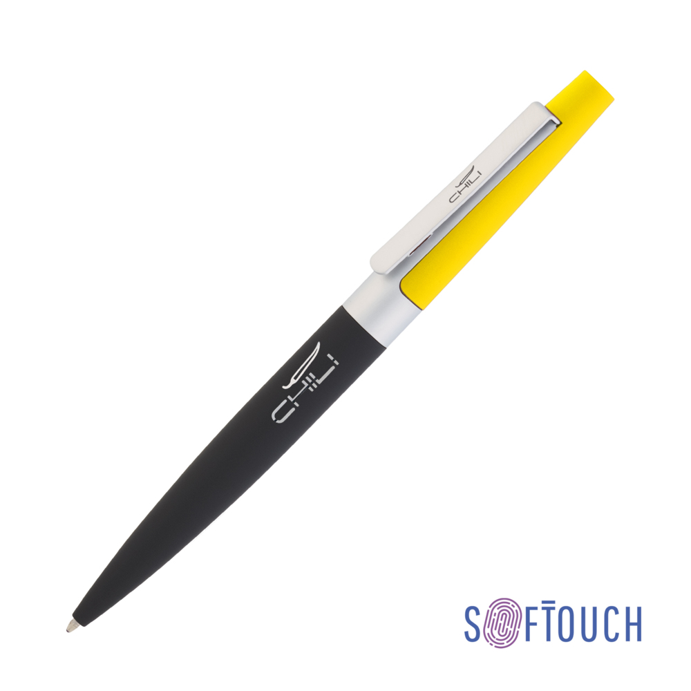 Ручка шариковая &quot;Peri&quot;покрытие soft touch черный с желтым