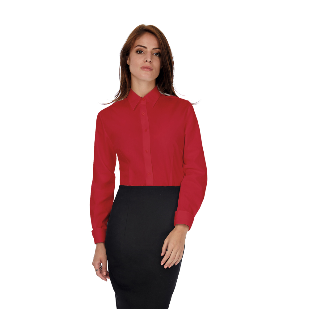 Рубашка женская с длинным рукавом Heritage LSL/women темно-красный XS