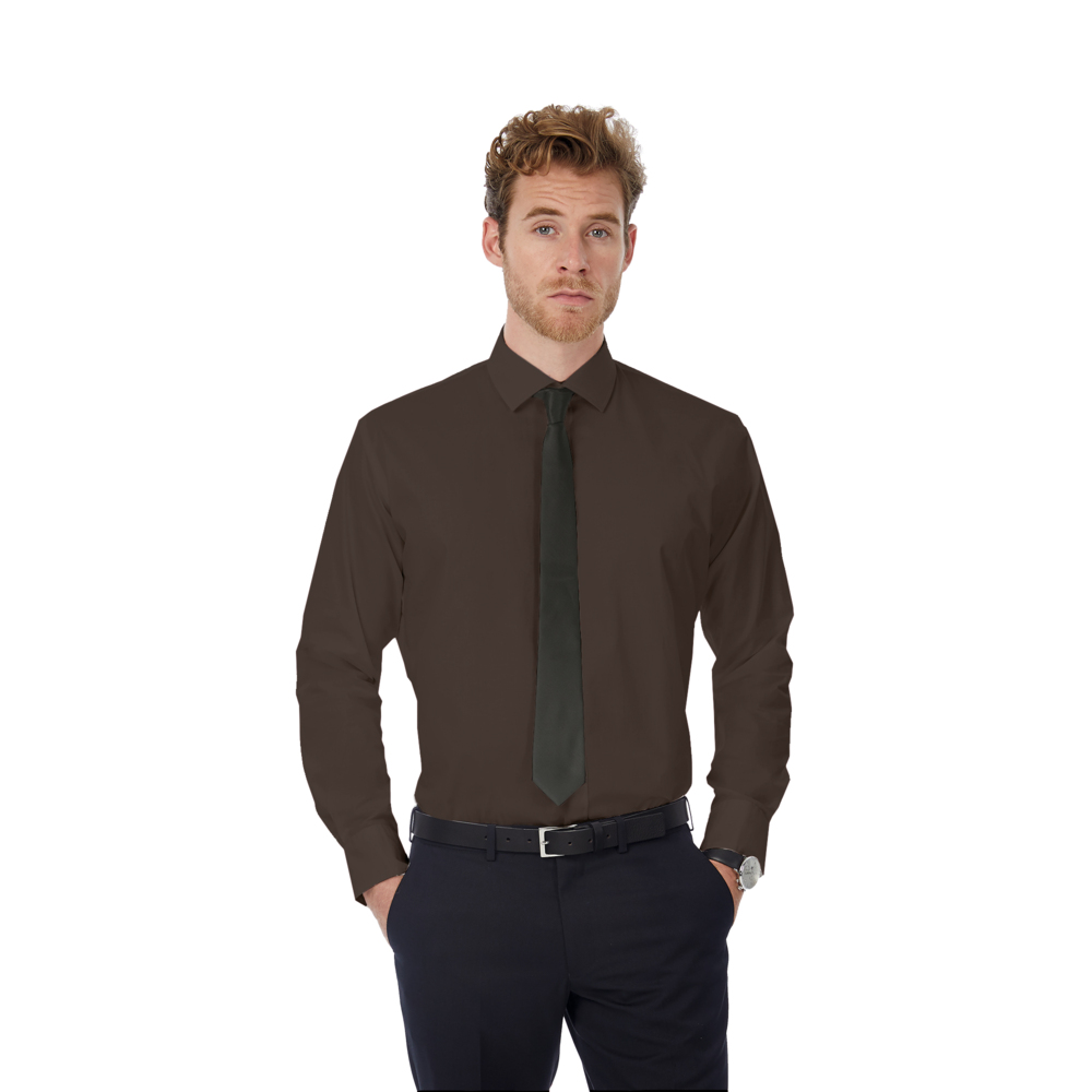 Рубашка мужская с длинным рукавом Black Tie LSL/men кофейный XL