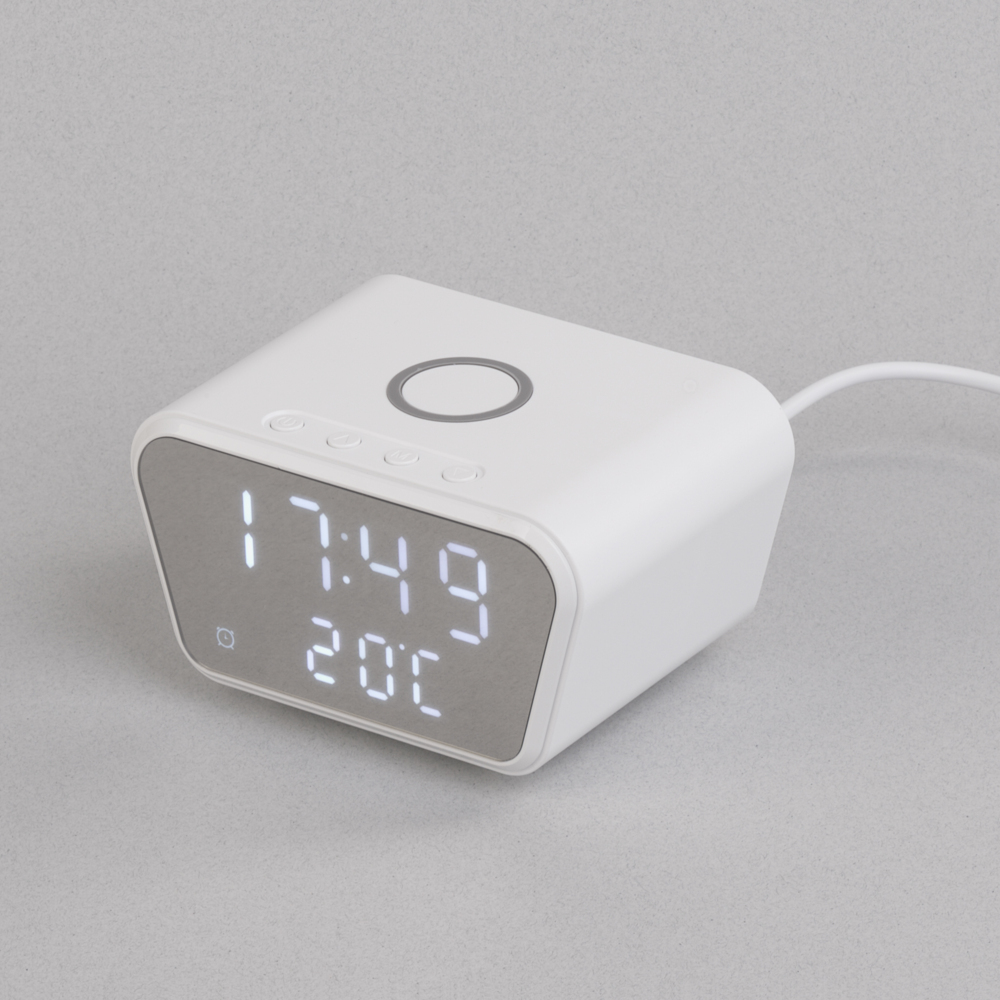 Настольные часы &quot;Smart Clock&quot; с беспроводным (10W) зарядным устройством, будильником и термометром