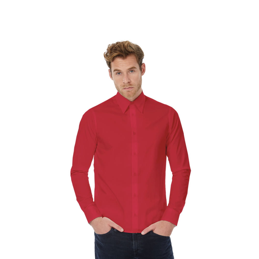 Рубашка с длинным рукавом London, размер XL  темно-красный XL