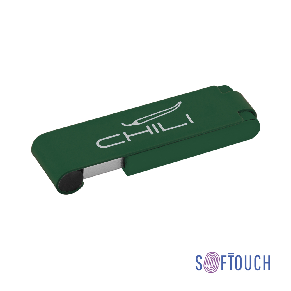 Флеш-карта &quot;Case&quot; 8GB, покрытие soft touch темно-зеленый