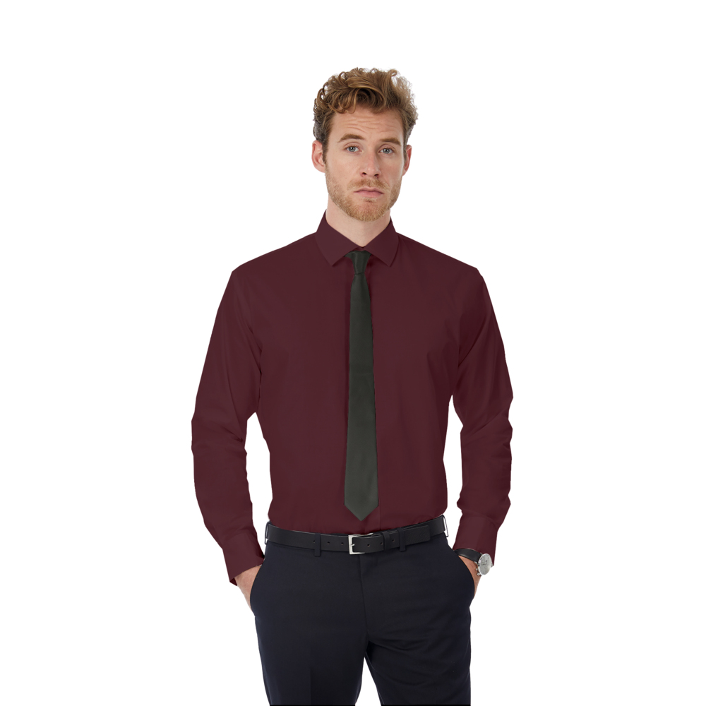 Рубашка мужская с длинным рукавом Black Tie LSL/men бордовый XL