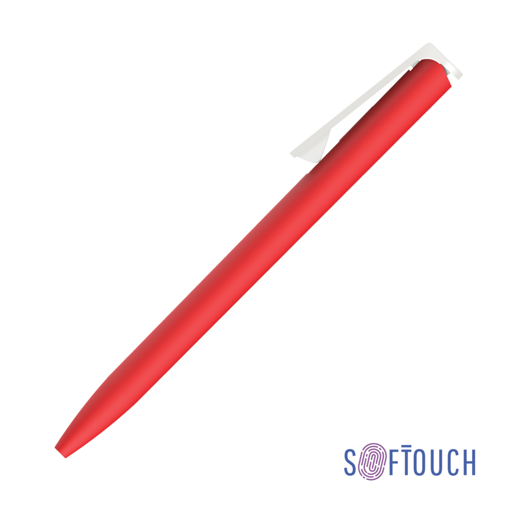 Ручка шариковая &quot;Clive&quot;, покрытие soft touch красный с белым