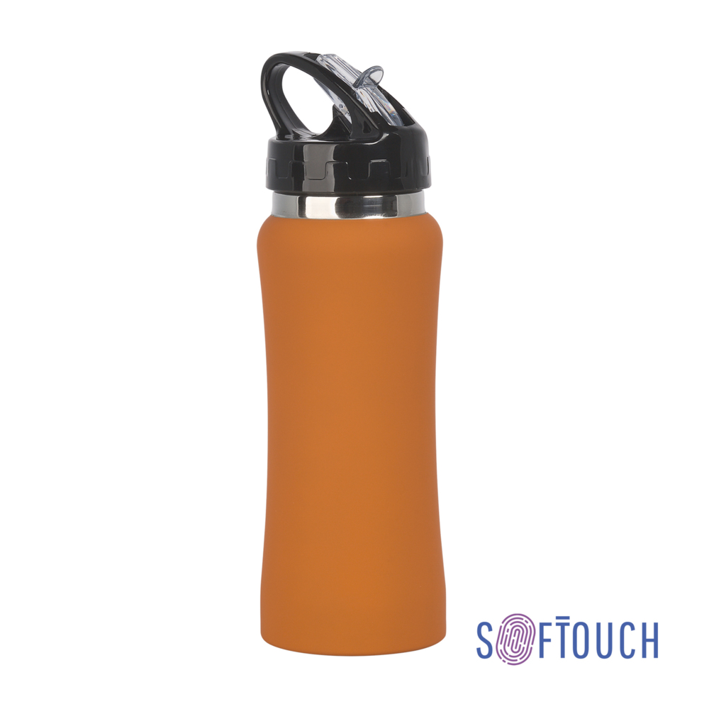 Бутылка для воды &quot;Индиана&quot;, покрытие soft touch, 0,6 л. оранжевый
