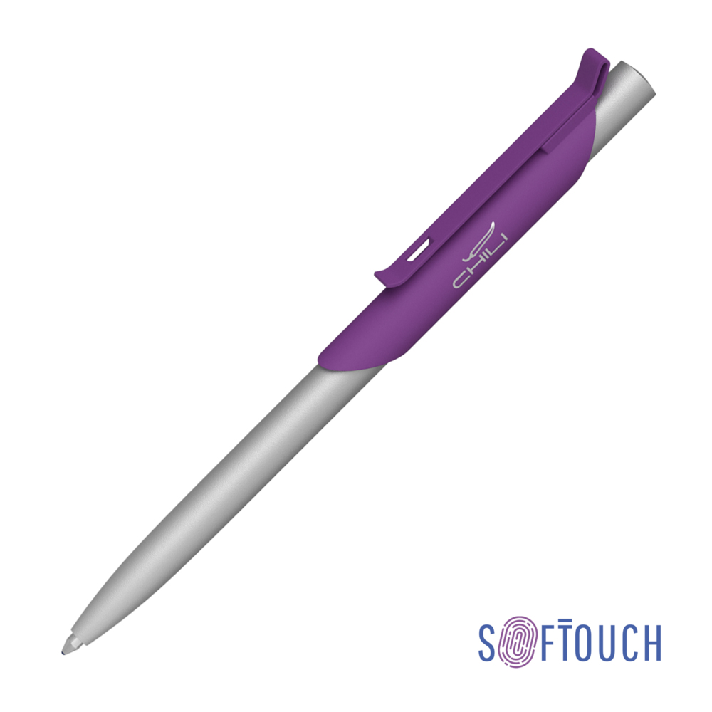 Ручка шариковая &quot;Skil&quot;, покрытие soft touch фиолетовый с серебристым
