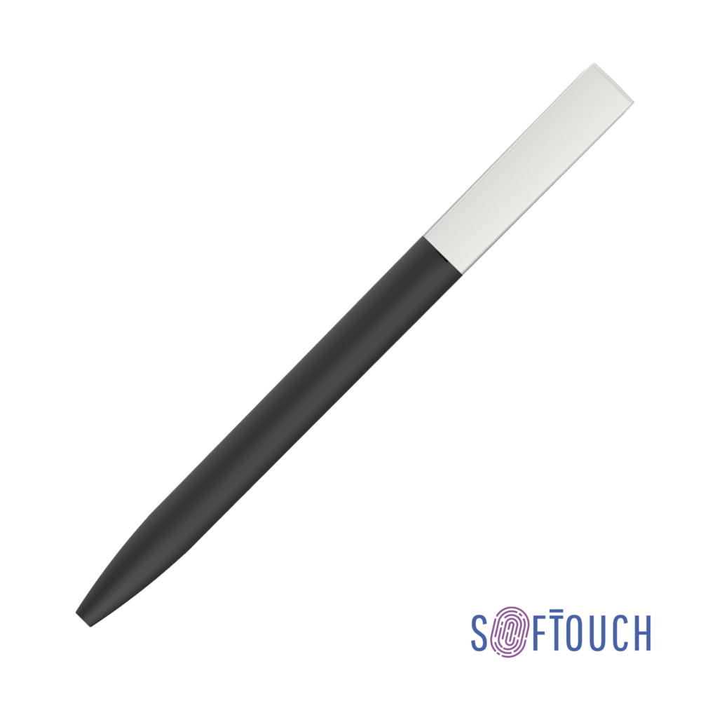 Ручка шариковая &quot;Clive&quot;, покрытие soft touch черный с белым