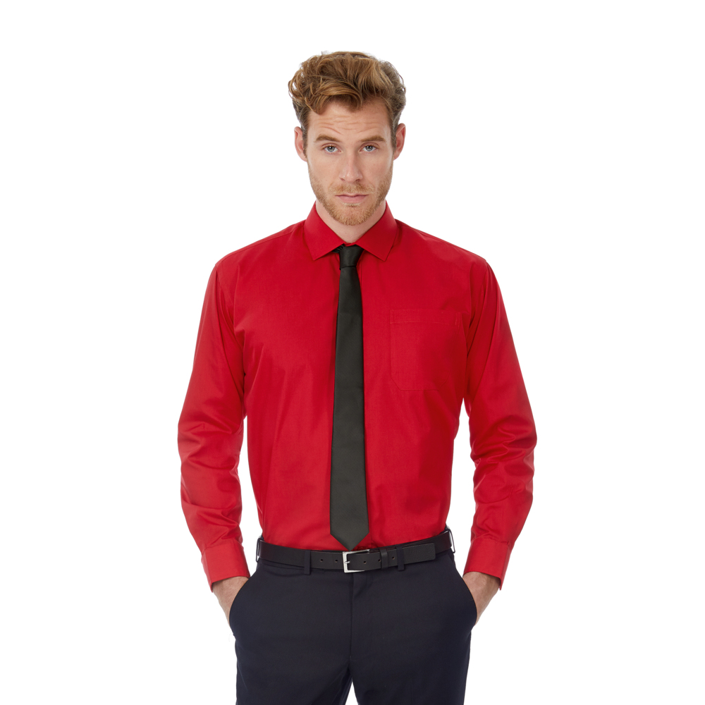 Рубашка мужская с длинным рукавом Smart LSL/men темно-красный M