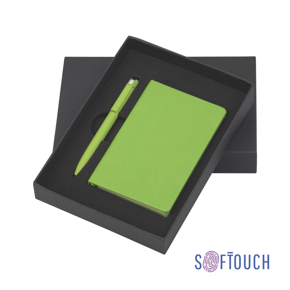 Набор подарочный &quot;Лорен&quot; с блокнотом А6, покрытие soft touch зеленое яблоко