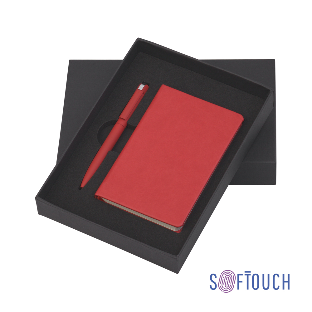 Набор подарочный &quot;Лорен&quot; с блокнотом А6, покрытие soft touch красный