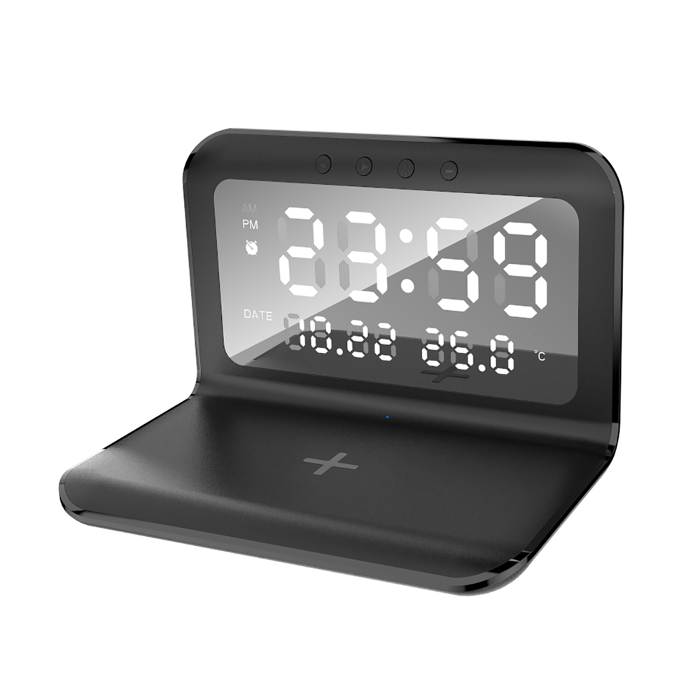 Настольные часы &quot;Smart Time&quot; с беспроводным (15W) зарядным устройством, будильником и термометром, со съёмным дисплеем
