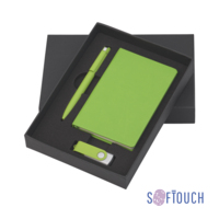 Подарочный набор &quot;Сорренто&quot; с блокнотом А6, покрытие soft touch зеленое яблоко