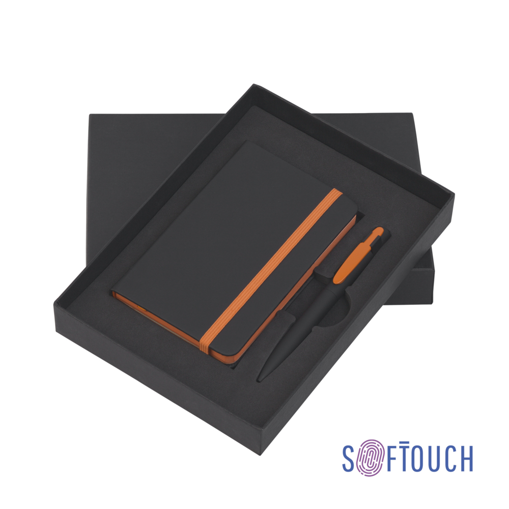 Подарочный набор &quot;Таранто&quot;, покрытие soft touch  черный с оранжевым