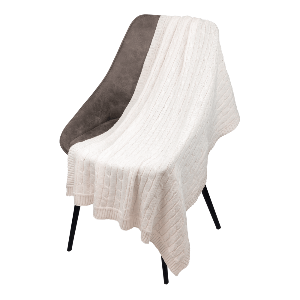 Плед Фадо (Fado) вязаный, бежевый (без подарочной коробки)