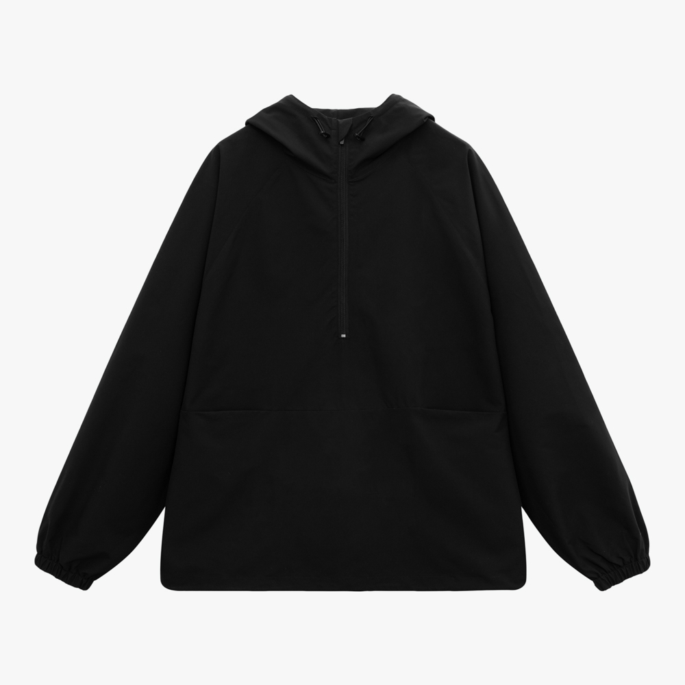 Ветровка (анорак) оверсайз унисекс Риссман (Rissman), черная, размер XL/XXL