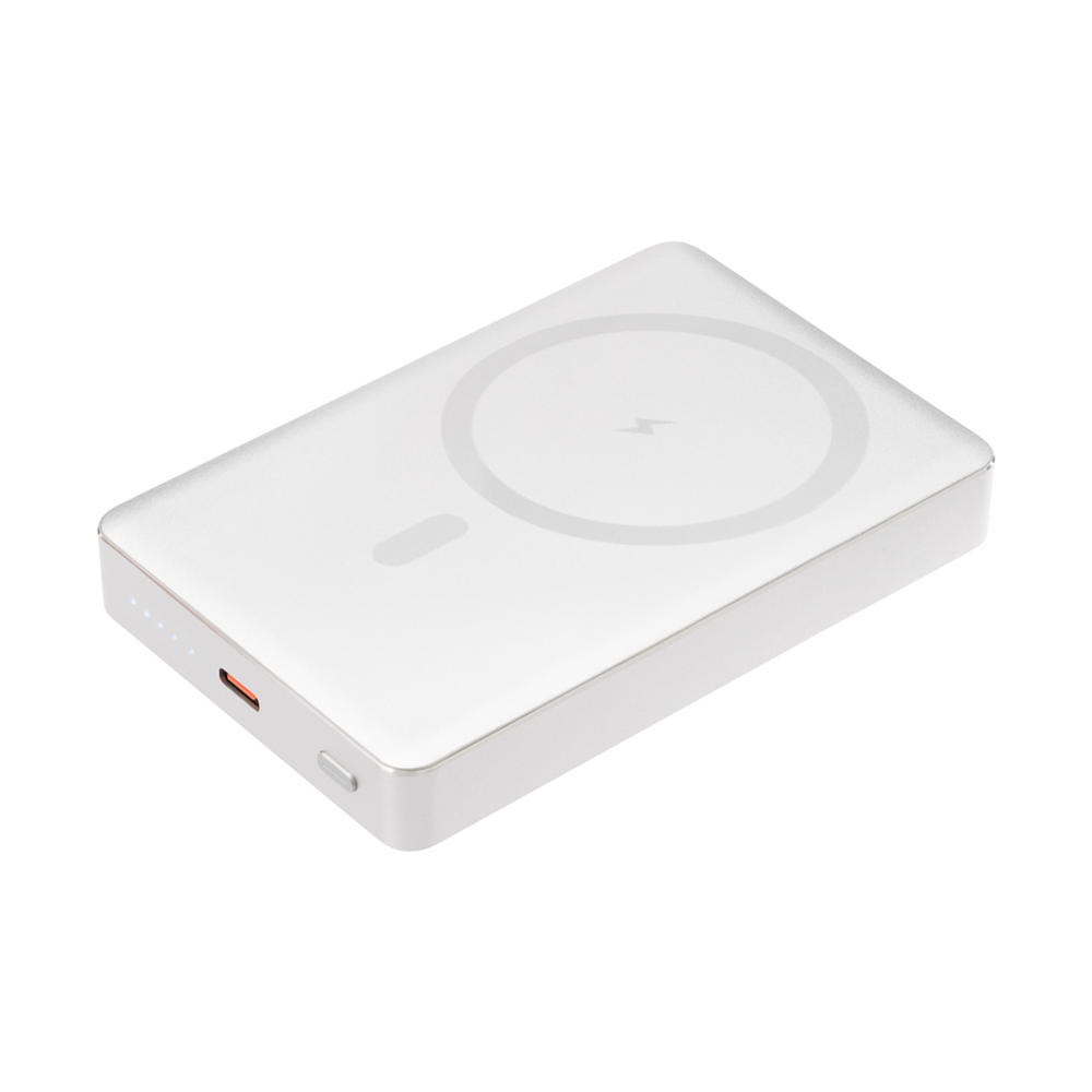 Внешний аккумулятор Атлантис Плюс PD (Atlantis PD Plus) 10000mAh с функцией беспроводной зарядки 15W, серебряный