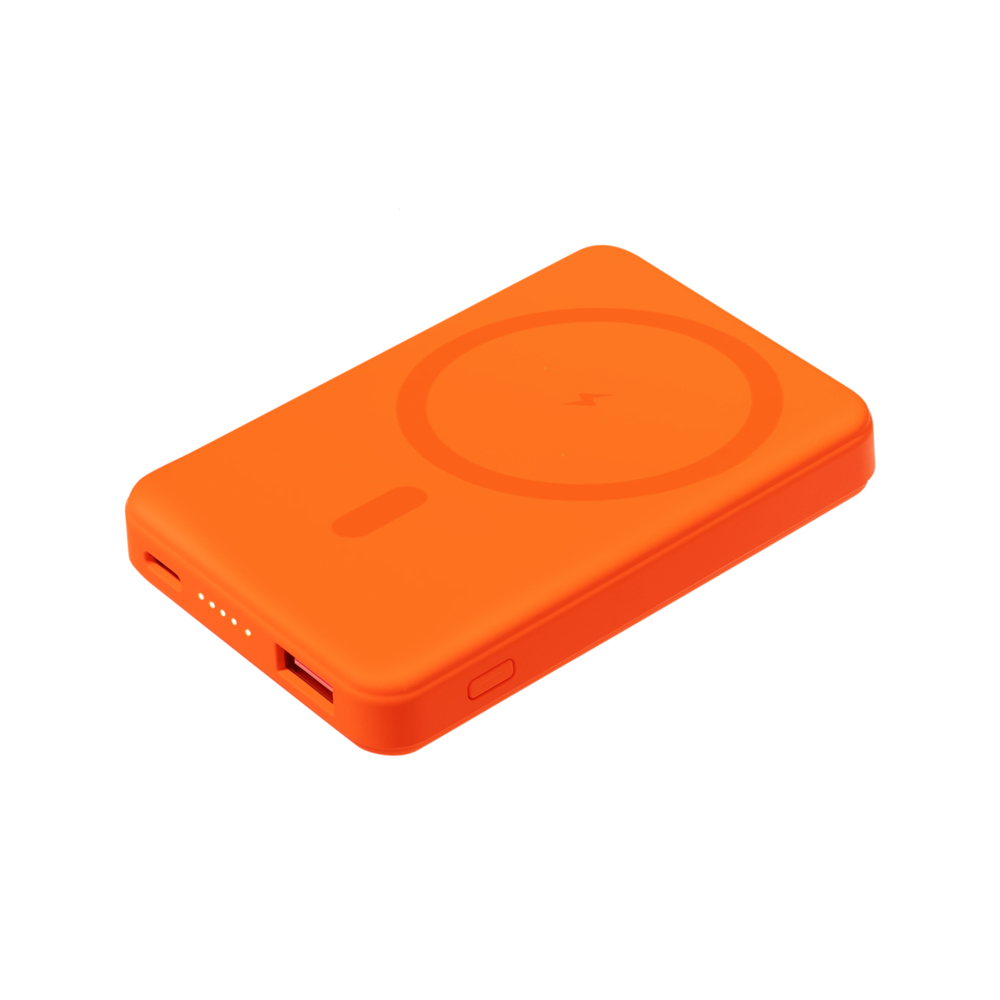 Внешний аккумулятор Ларго PD (Largo PD) 5000mAh с функцией беспроводной зарядки 15W, оранжевый