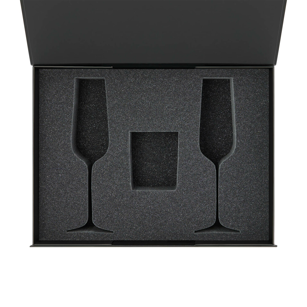 Ложемент под свечу Энигма (Enigma) + 2 бокала для шампанского в среднюю коробку-трансформер (арт. 695721)