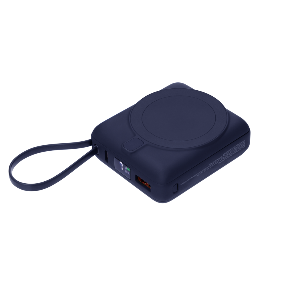 Внешний аккумулятор с подсветкой Риттер PD (Ritter PD) 10000mAh с функцией беспроводной зарядки 15W, синий