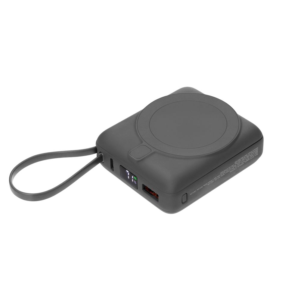 Внешний аккумулятор с подсветкой Риттер PD (Ritter PD) 10000mAh с функцией беспроводной зарядки 15W, серый