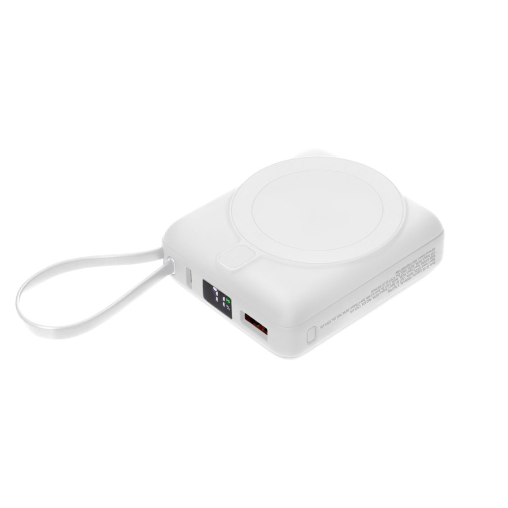 Внешний аккумулятор с подсветкой Риттер PD (Ritter PD) 10000mAh с функцией беспроводной зарядки 15W, белый