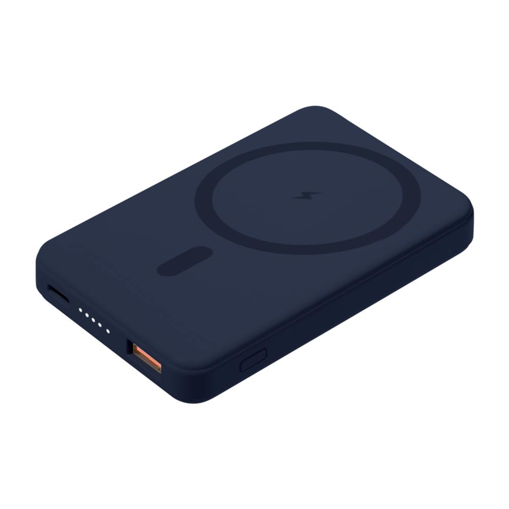 Внешний аккумулятор Ларго PD (Largo PD) 5000mAh с функцией беспроводной зарядки 15W, синий