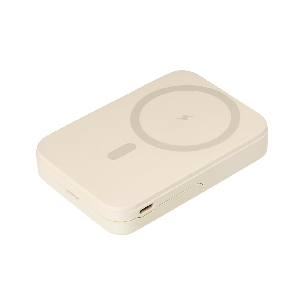 Внешний аккумулятор Union PD 10000mAh с функцией беспроводной зарядки 15W, бежевый