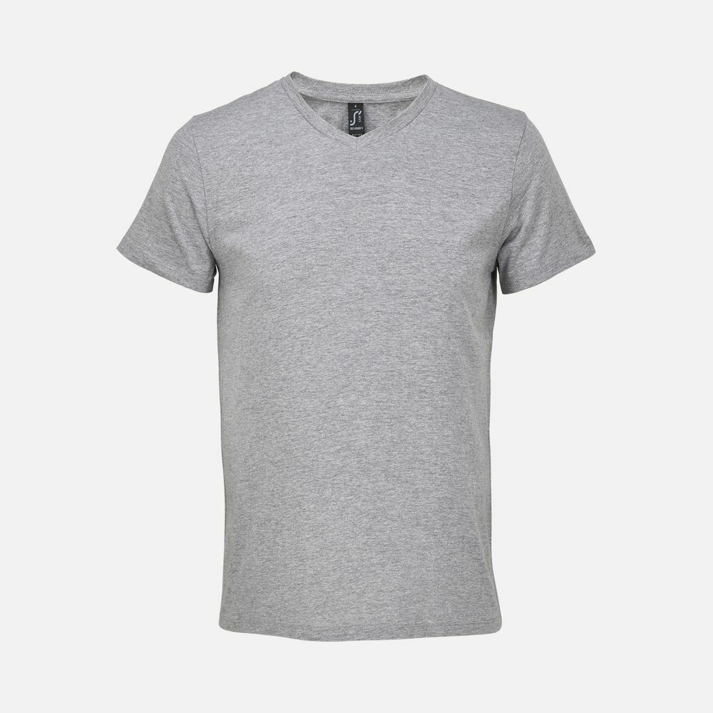 Футболка унисекс Regent с V-образным вырезом, серый меланж