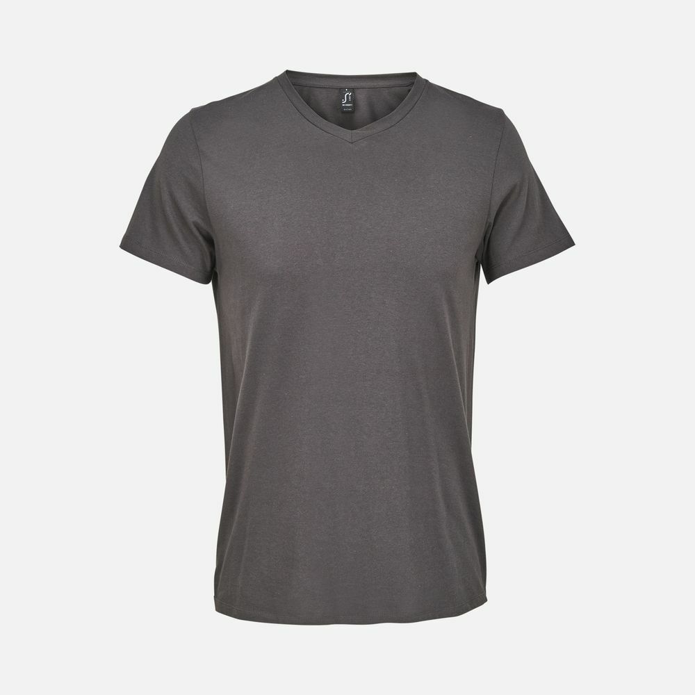 Футболка унисекс Regent с V-образным вырезом, темно-серая