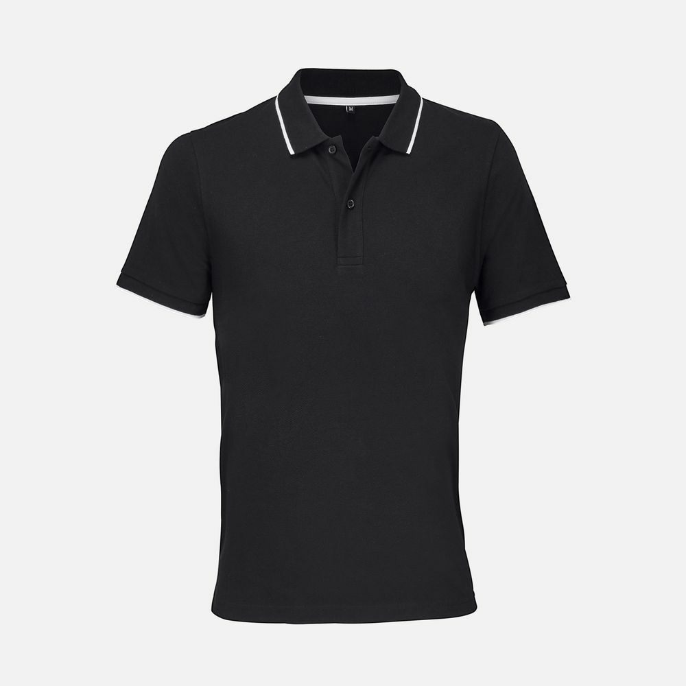 Рубашка поло унисекс Palermo, черная с белым