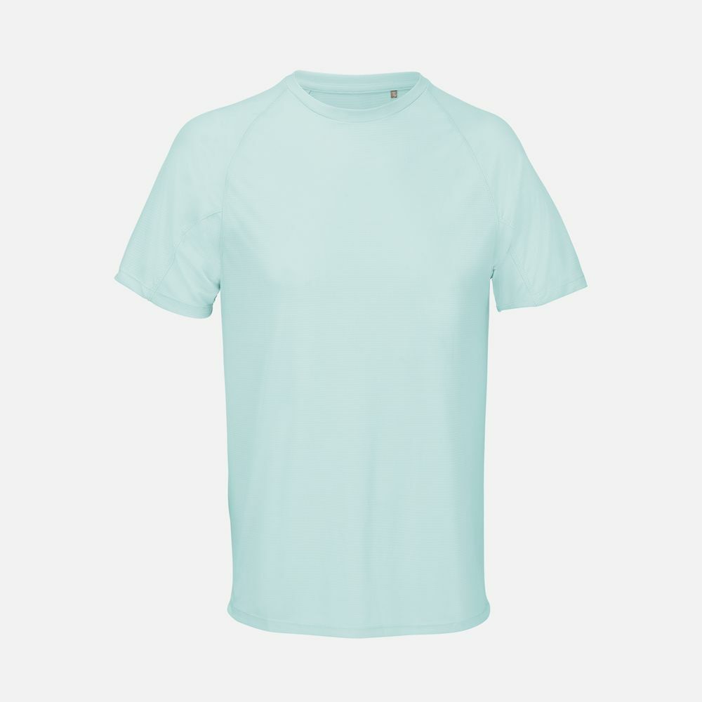 Футболка спортивная унисекс Vortex, зелено-голубая