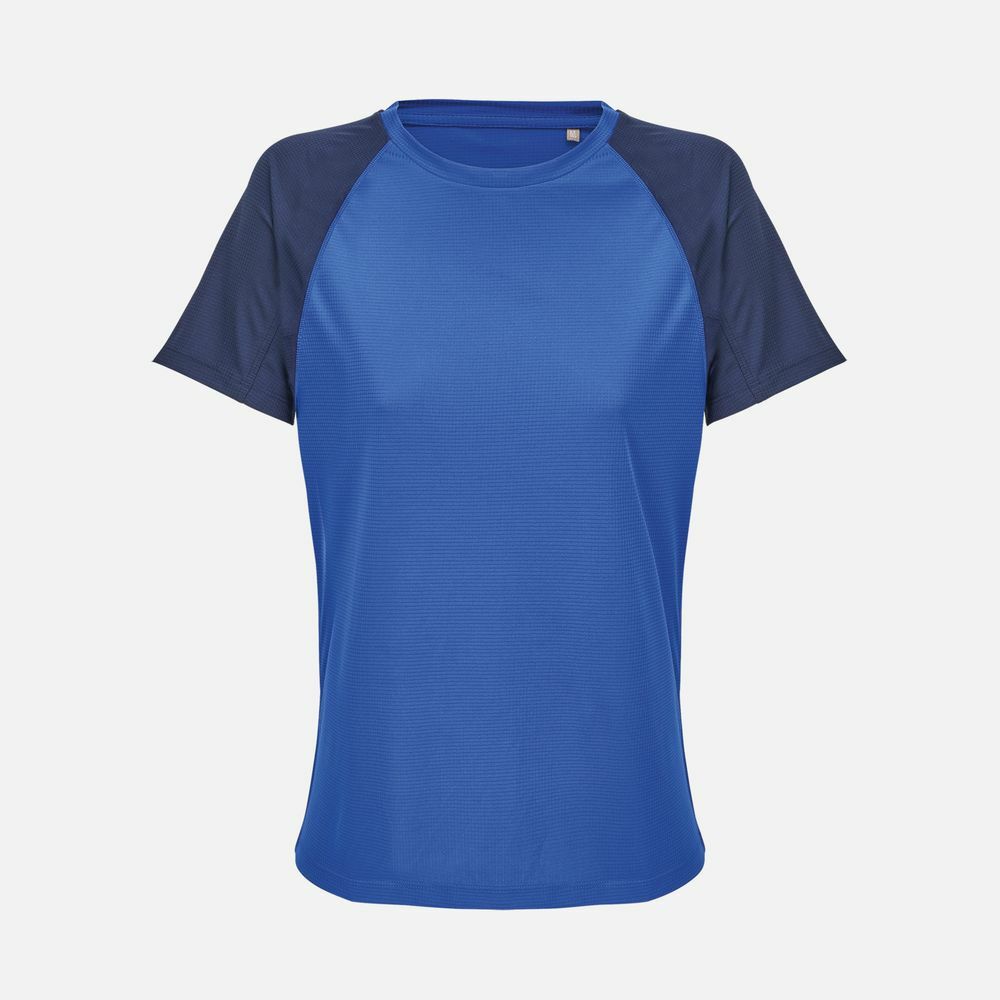 Футболка спортивная женская Vortex Women, темно-синяя с ярко-синим