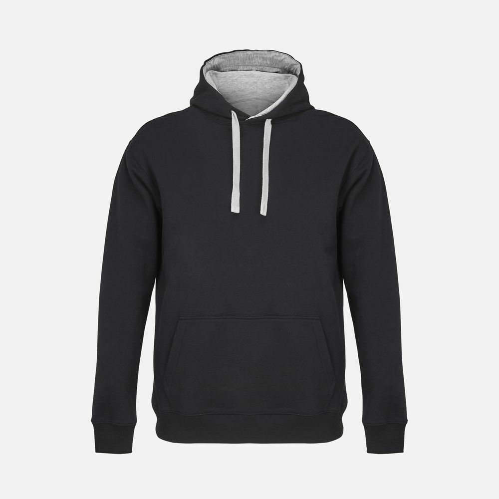 Худи унисекс Cameron, черное с серым меланжем