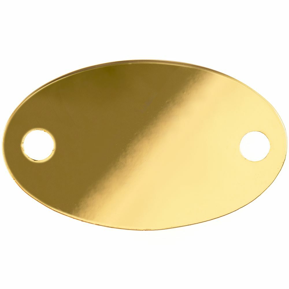 Шильдик металлический Alfa Oval, золотистый глянцевый