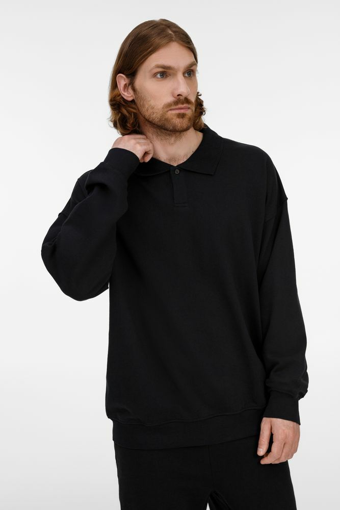 Свитшот оверсайз унисекс S6, черный