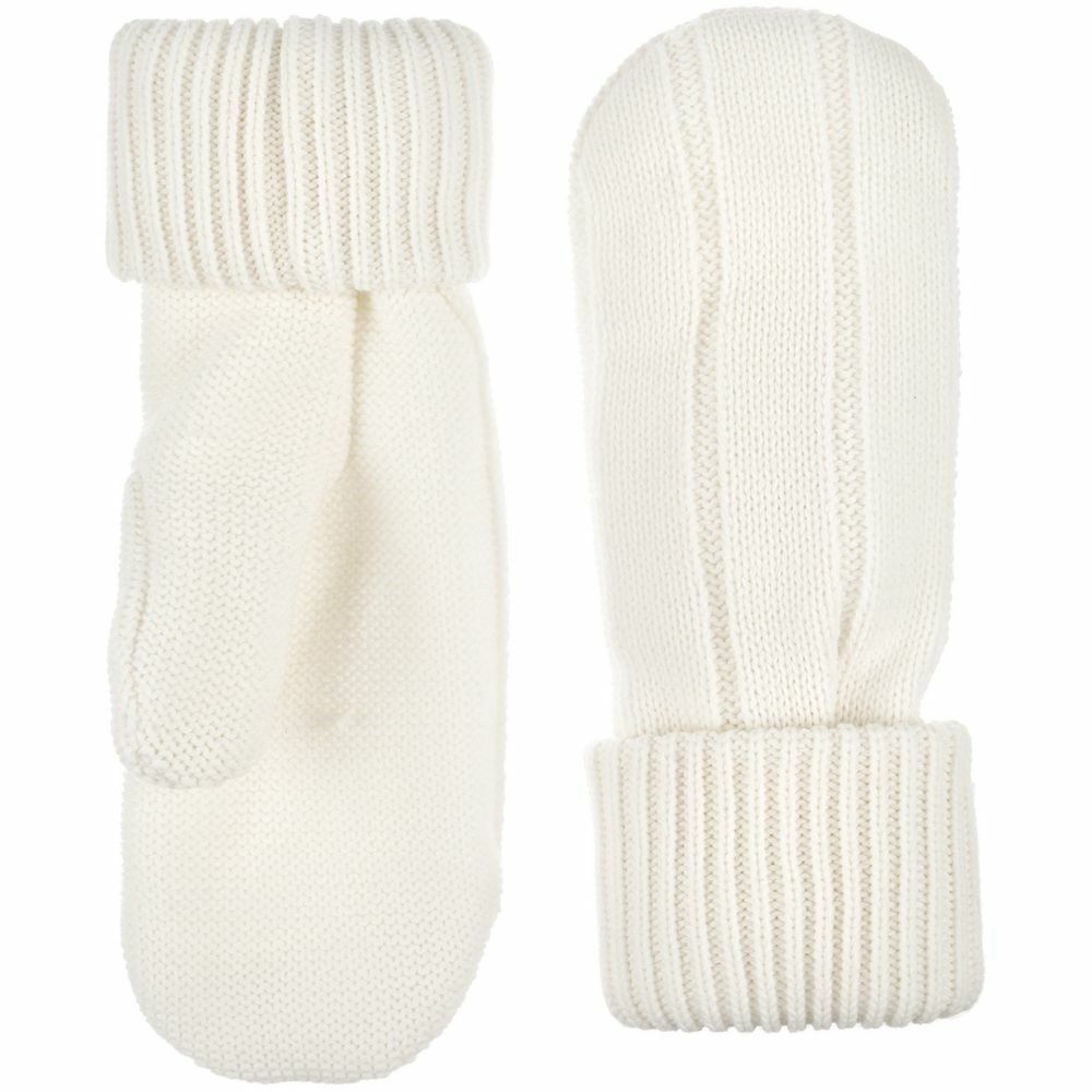 Варежки Knit Beat, белые (молочные)