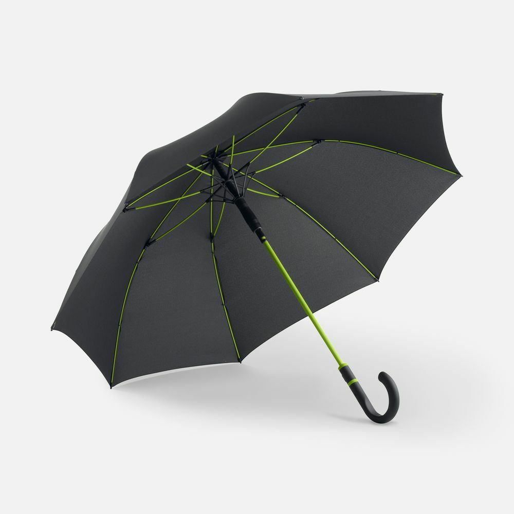 Зонт-трость с цветными спицами Color Style, зеленое яблоко, с черной ручкой Зонт-трость с цветными спицами Color Style, зеленое яблоко, с черной ручкой