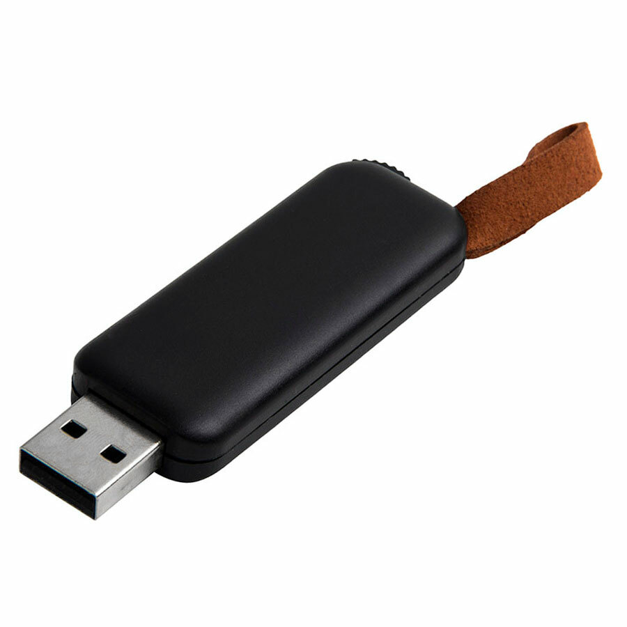 USB flash-карта STRAP (16Гб), черный, 5,6х2,3х0,8см, пластик